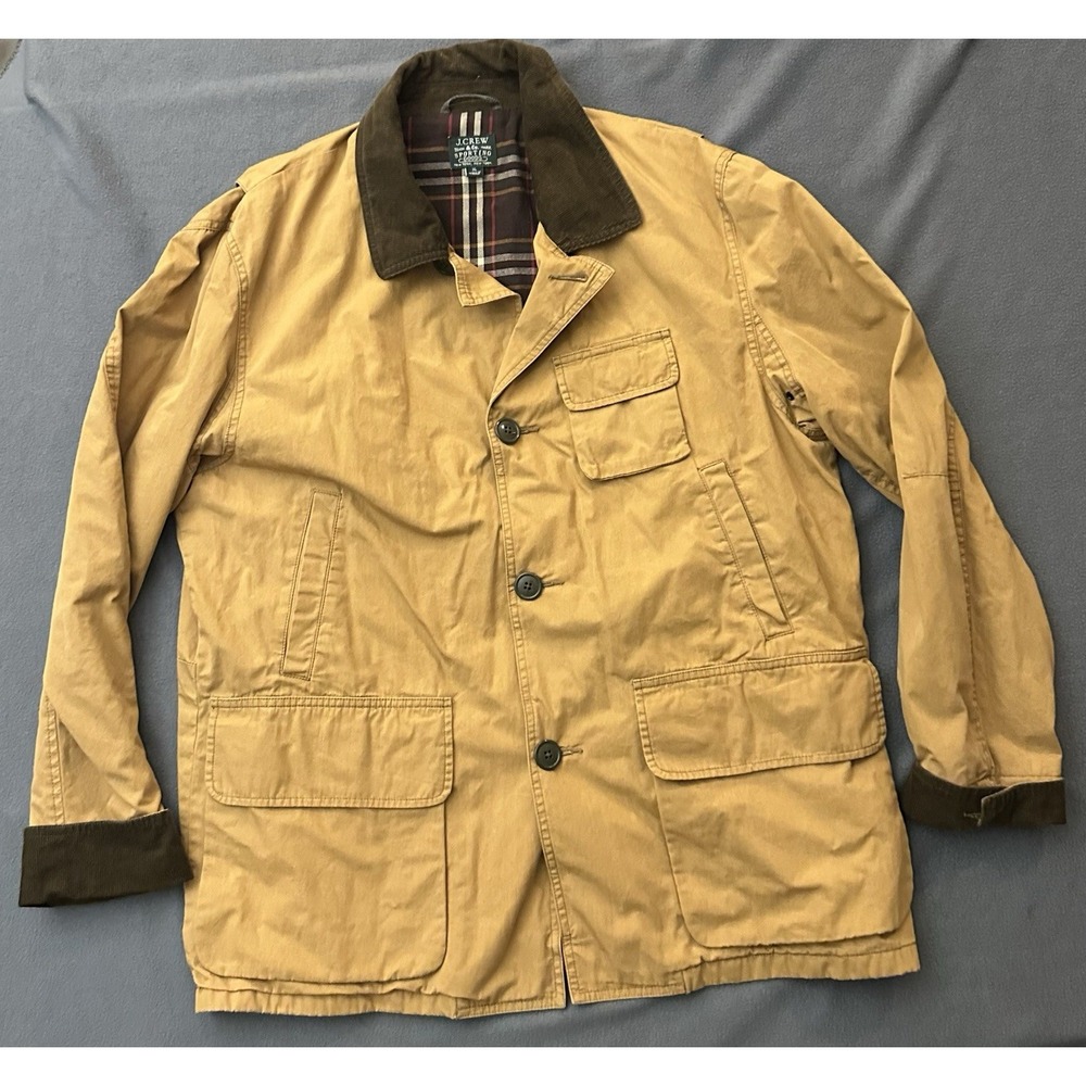 J. Crew Corduroy Collar Tan Barn Jacket Chore Hunting Coat Field Lined Men's XL